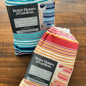 NEW! Better Homes & Gardens Travel Beach Towels Set of 2
